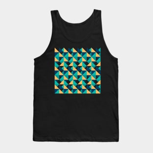 Modern Triangles, in green, blue and yellow Tank Top